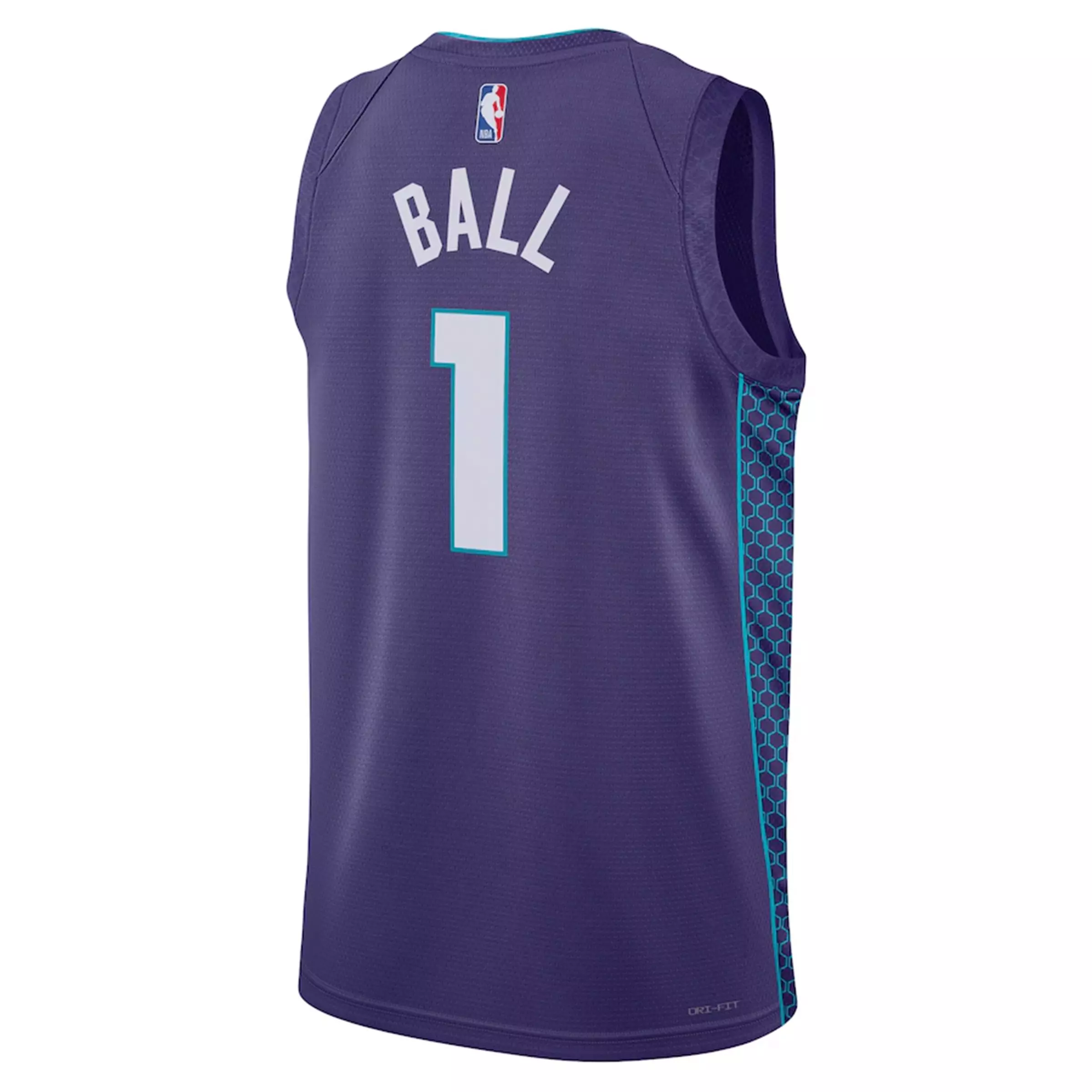 Nike Youth Charlotte Hornets Lamelo Ball Jersey-Teal/Purple - PURPLE/AQUA