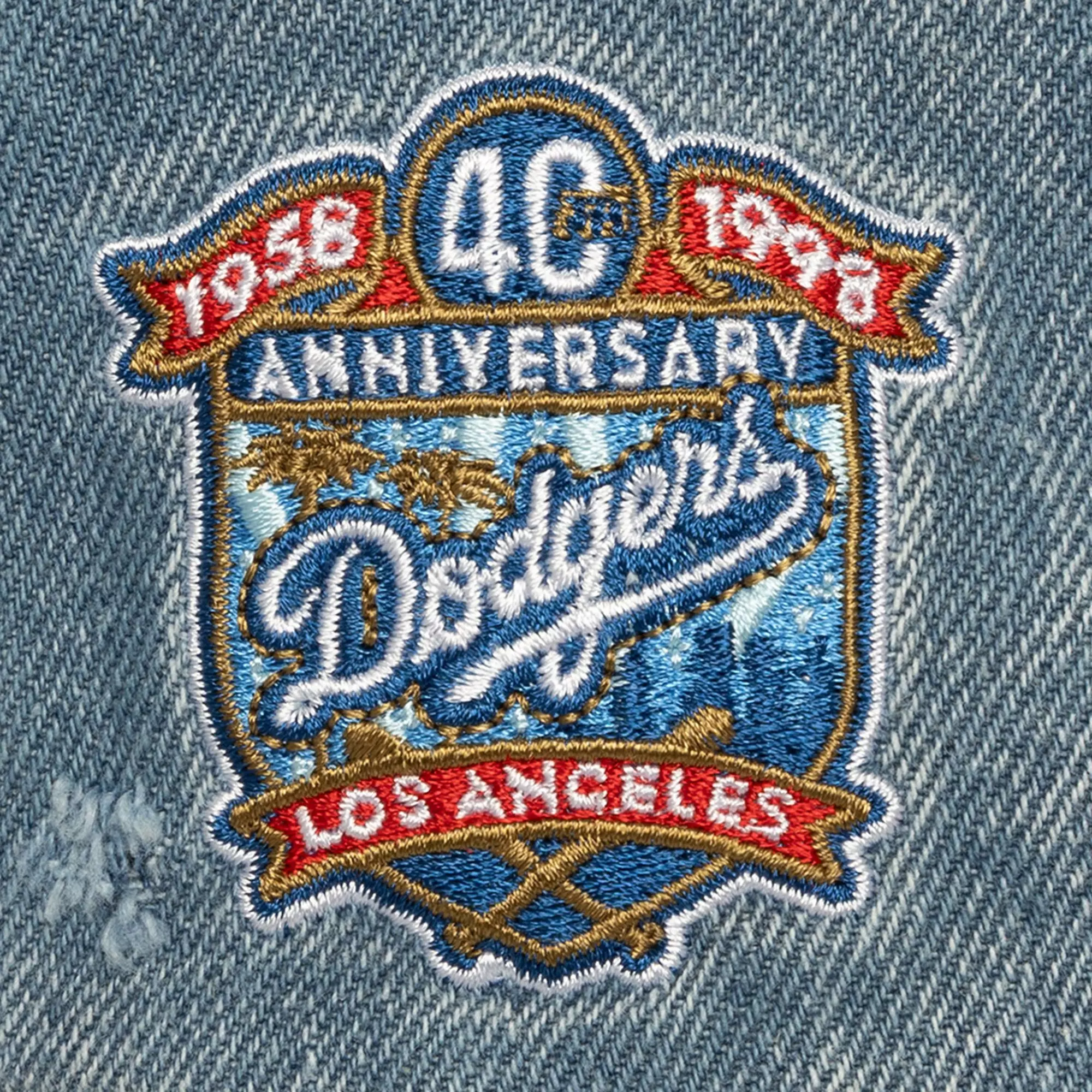 Mitchell &amp; Ness Los Angeles Dodgers Wood Work Snapback Hat-Light Blue - LT BLUE