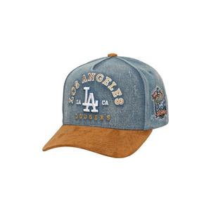 Mitchell & Ness Los Angeles Dodgers Wood Work Snapback Hat-Light Blue
