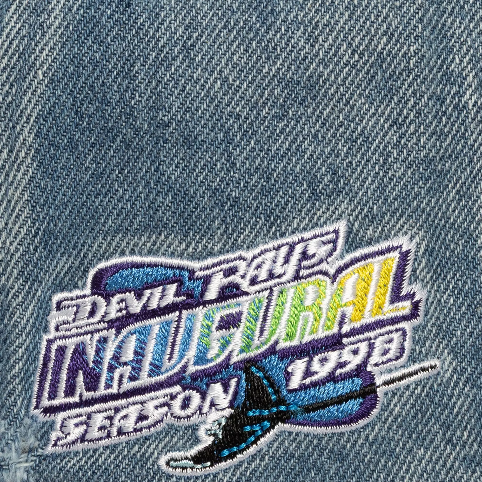 Mitchell & Ness Tampa Bay Rays Wood Work Snapback Hat-Light Blue - LT BLUE