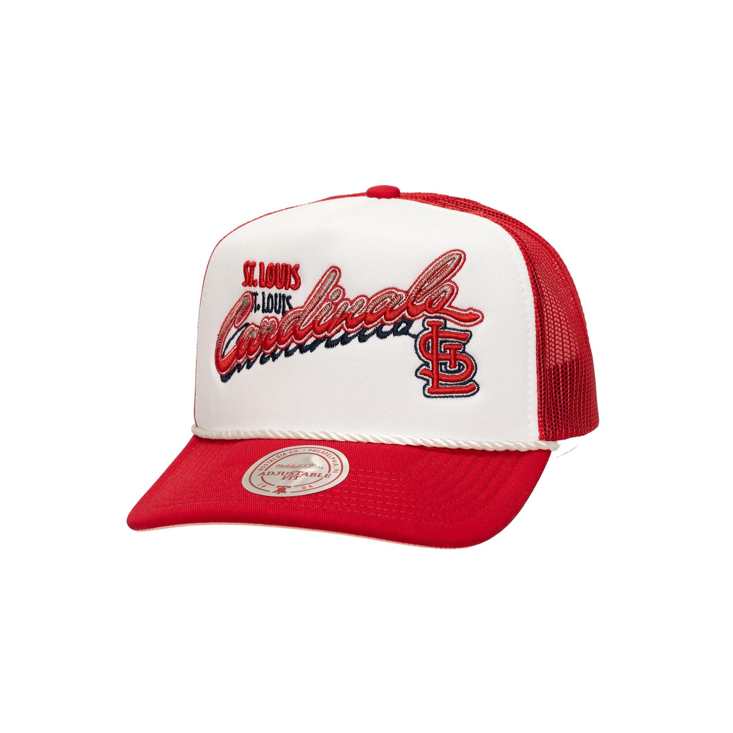 Mitchell & Ness St. Louis Cardinals Shadow Drop Trucker White Snapback Hat