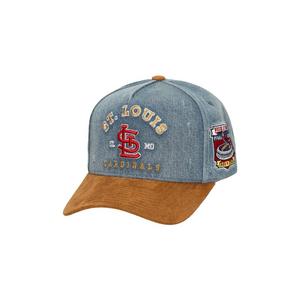 Mitchell & Ness St. Louis Cardinals Wood Work Snapback Hat-Light Blue