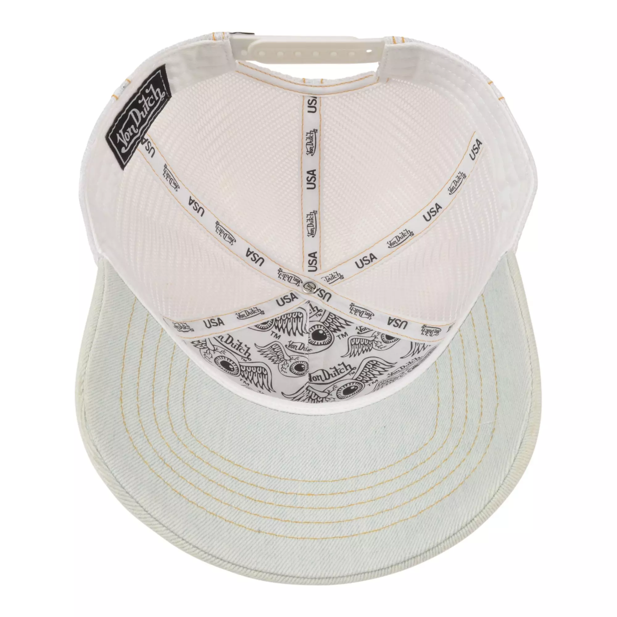 Von Dutch Bling Trucker Snapback Hat-Blue - BLUE