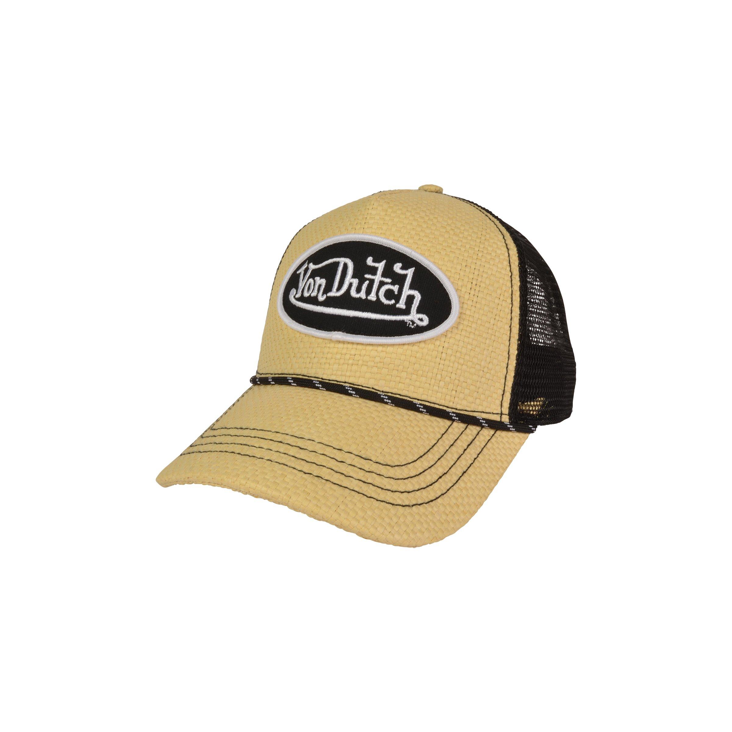 Von Dutch Straw Trucker Snapback-Black - BLACK Thumbnail View 1