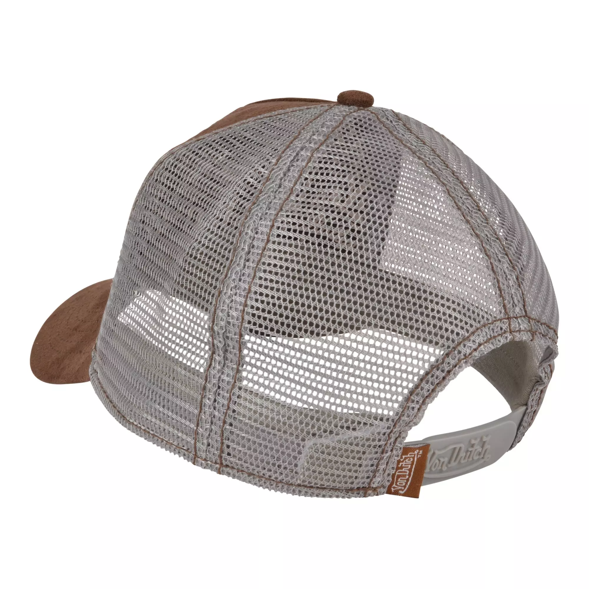 Von Dutch Suede Trucker Snapback Hat-Brown - BROWN