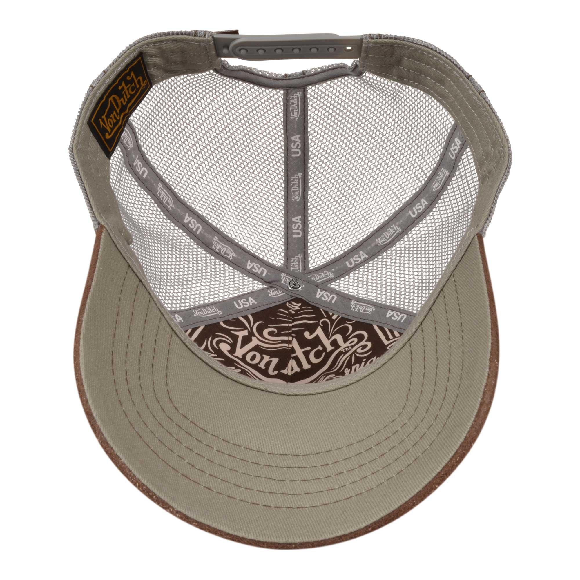 Von Dutch Brown Suede Trucker Snapback Hat