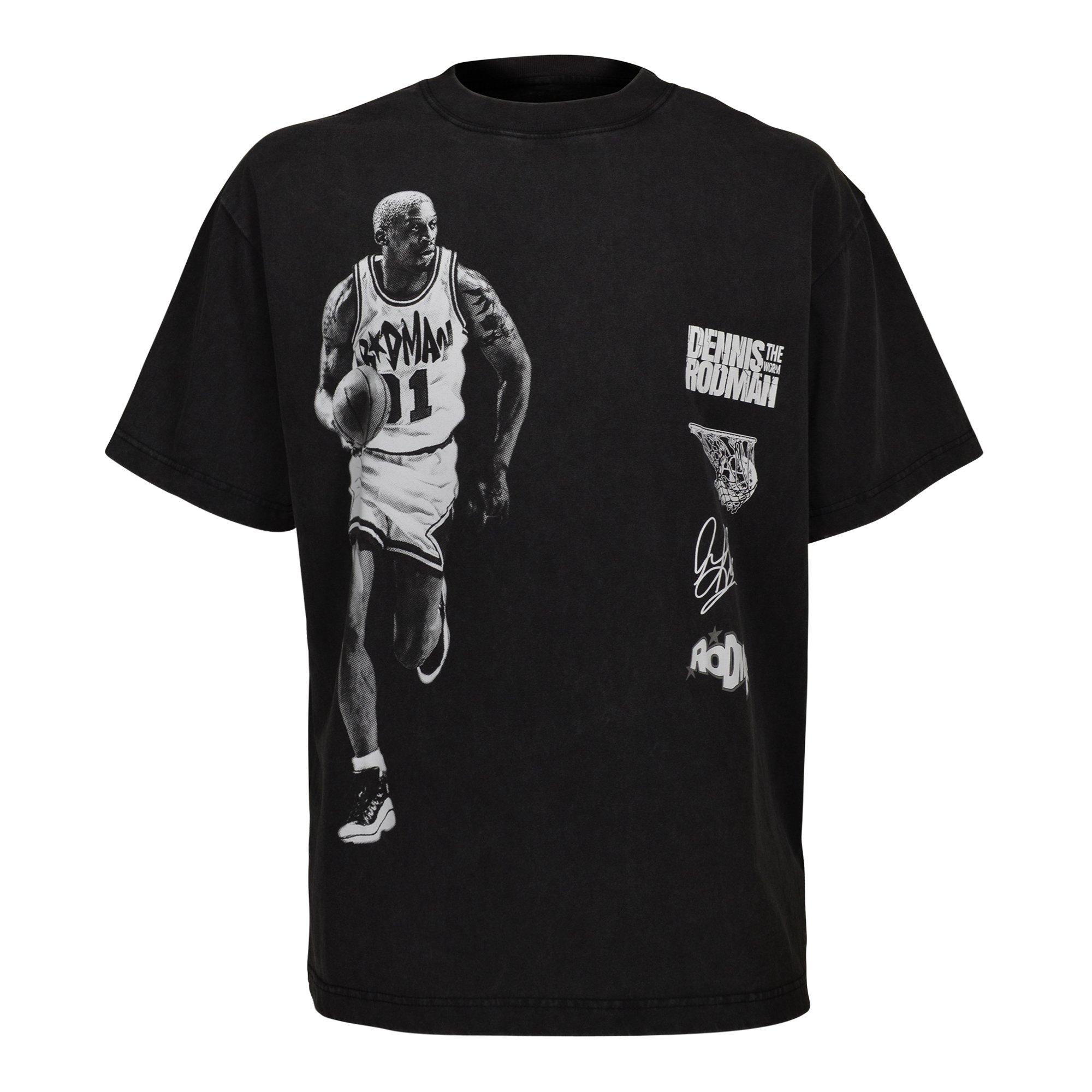 ID Supply Men's Rodman Dribble Logos Tee - Washed Black - BLACK Thumbnail View 1