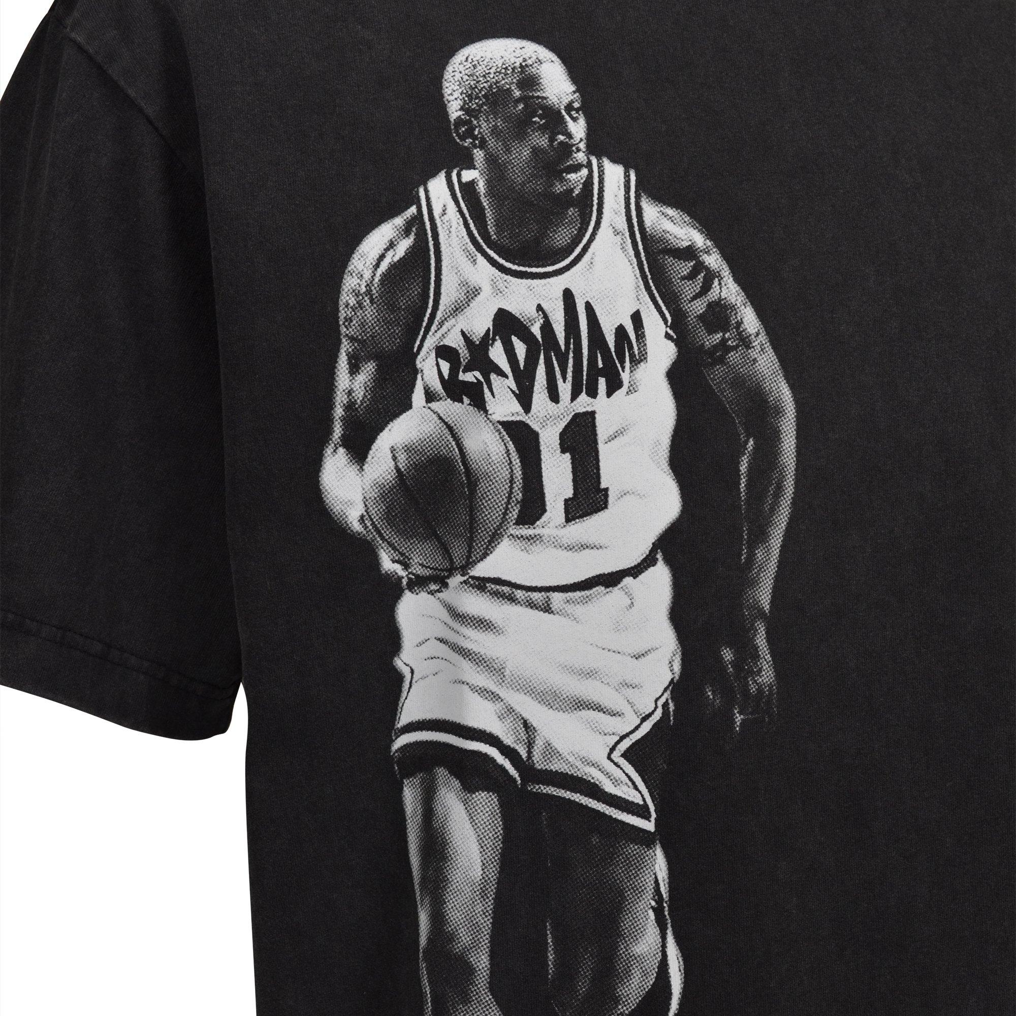 ID Supply Men's Rodman Dribble Logos Tee - Washed Black - BLACK Thumbnail View 4