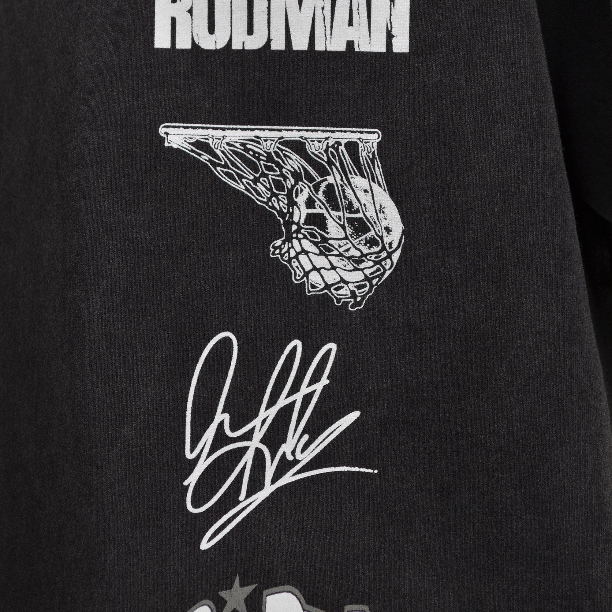 ID Supply Men's Rodman Dribble Logos Tee - Washed Black - BLACK Thumbnail View 5