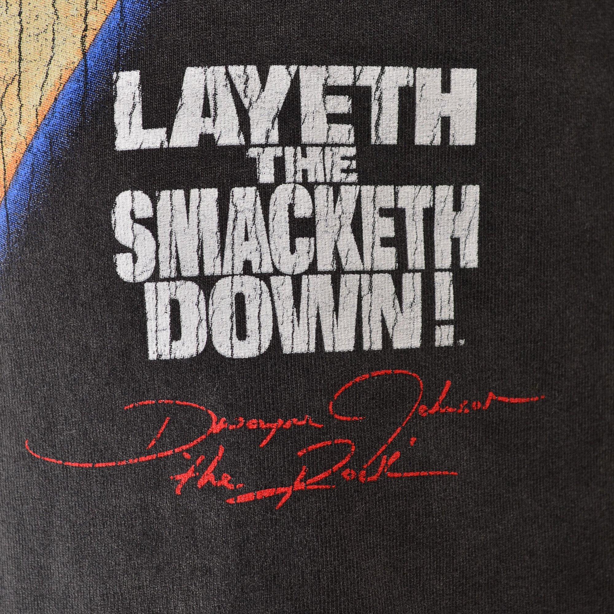 ID Supply Men's The Rock Big Head Tee - Washed Black - BLACK Thumbnail View 4