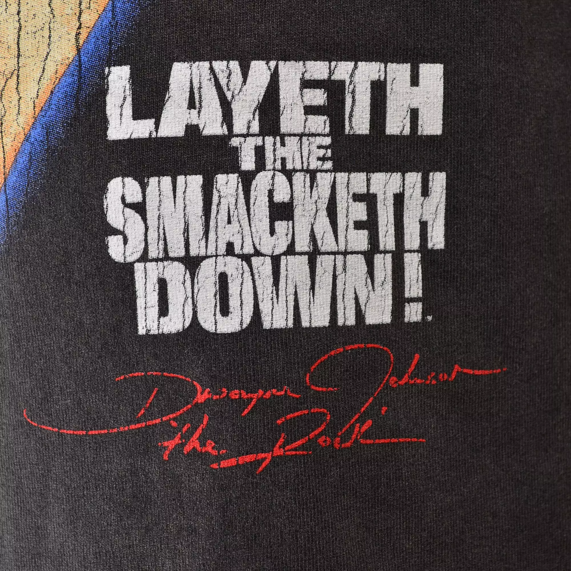 ID Supply Men's The Rock Big Head Tee - Washed Black - BLACK