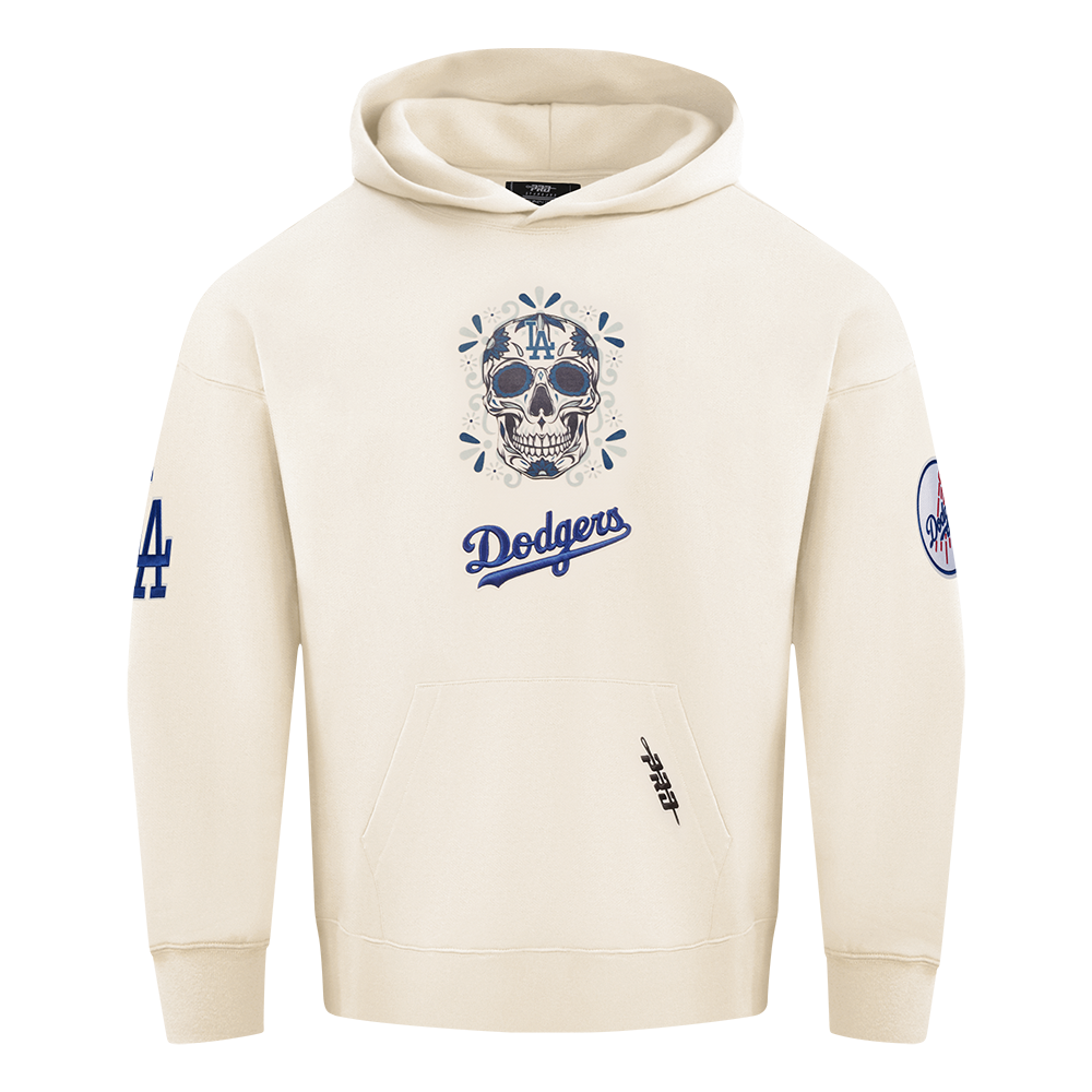 Pro Standard Los Angeles Dodgers Eternal Skull Drop Shadow Fleece Top-Cream - OFF-WHITE Thumbnail View 1