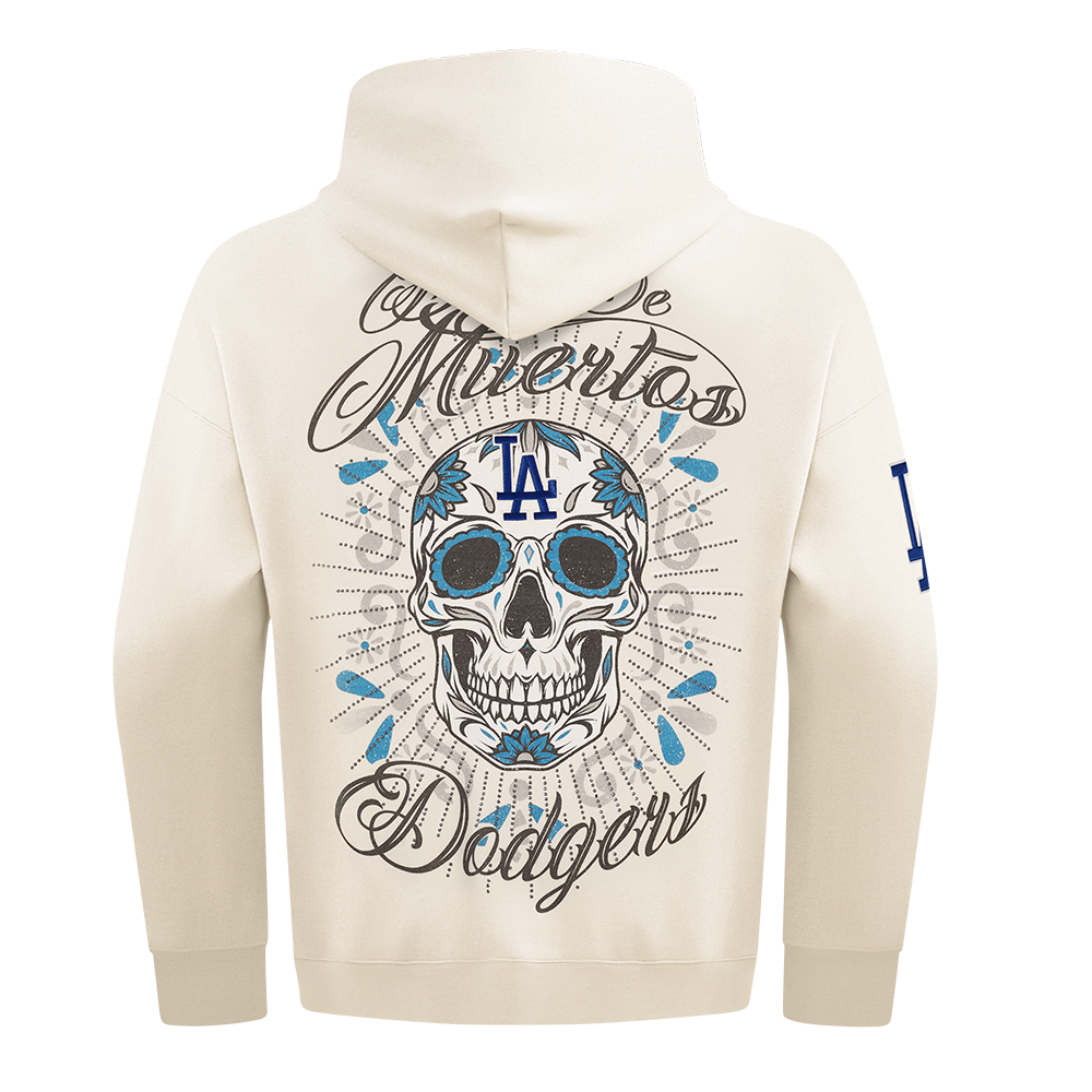 Pro Standard Los Angeles Dodgers Eternal Skull Drop Shadow Fleece Top-Cream - OFF-WHITE Thumbnail View 2