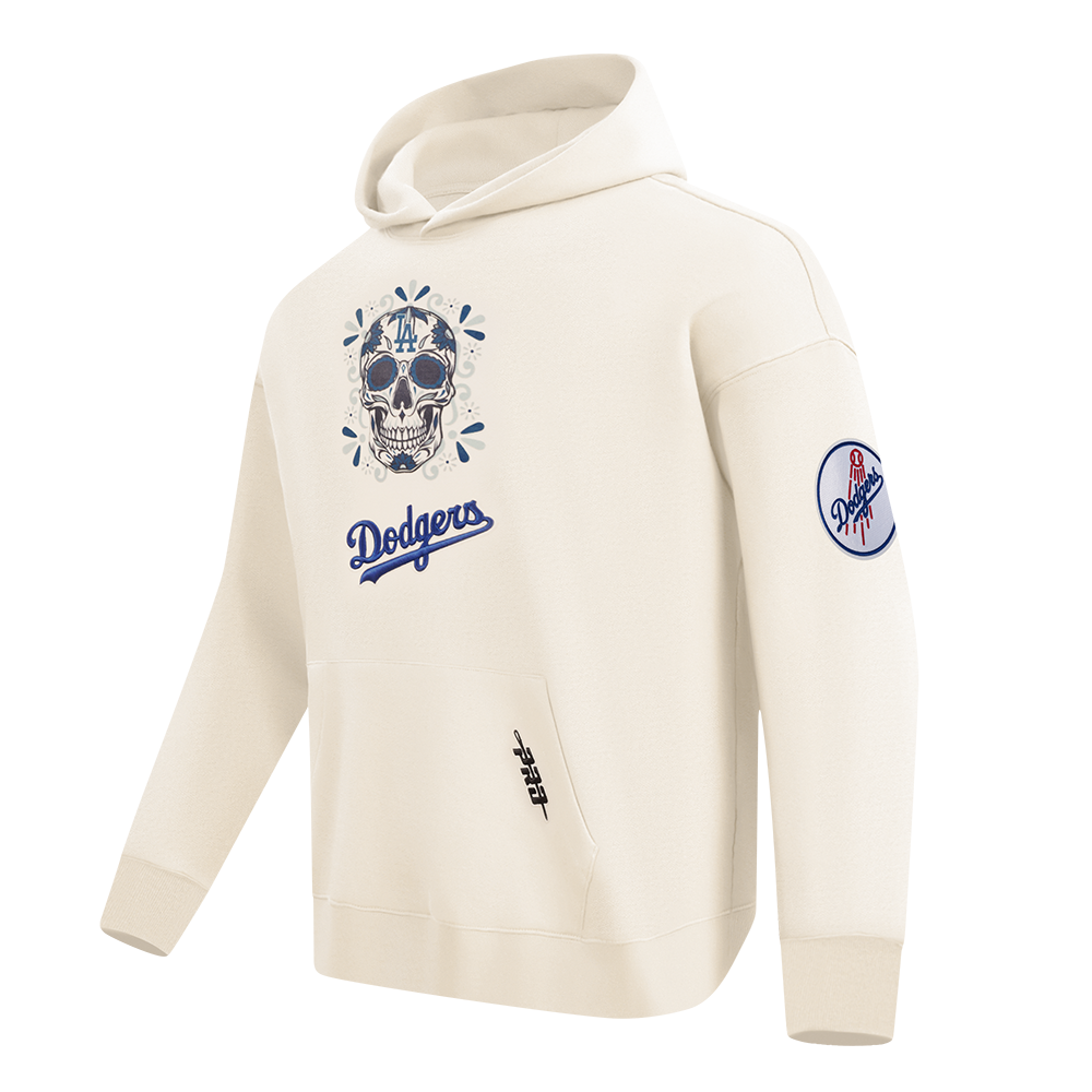 Pro Standard Los Angeles Dodgers Eternal Skull Drop Shadow Fleece Top-Cream - OFF-WHITE Thumbnail View 3