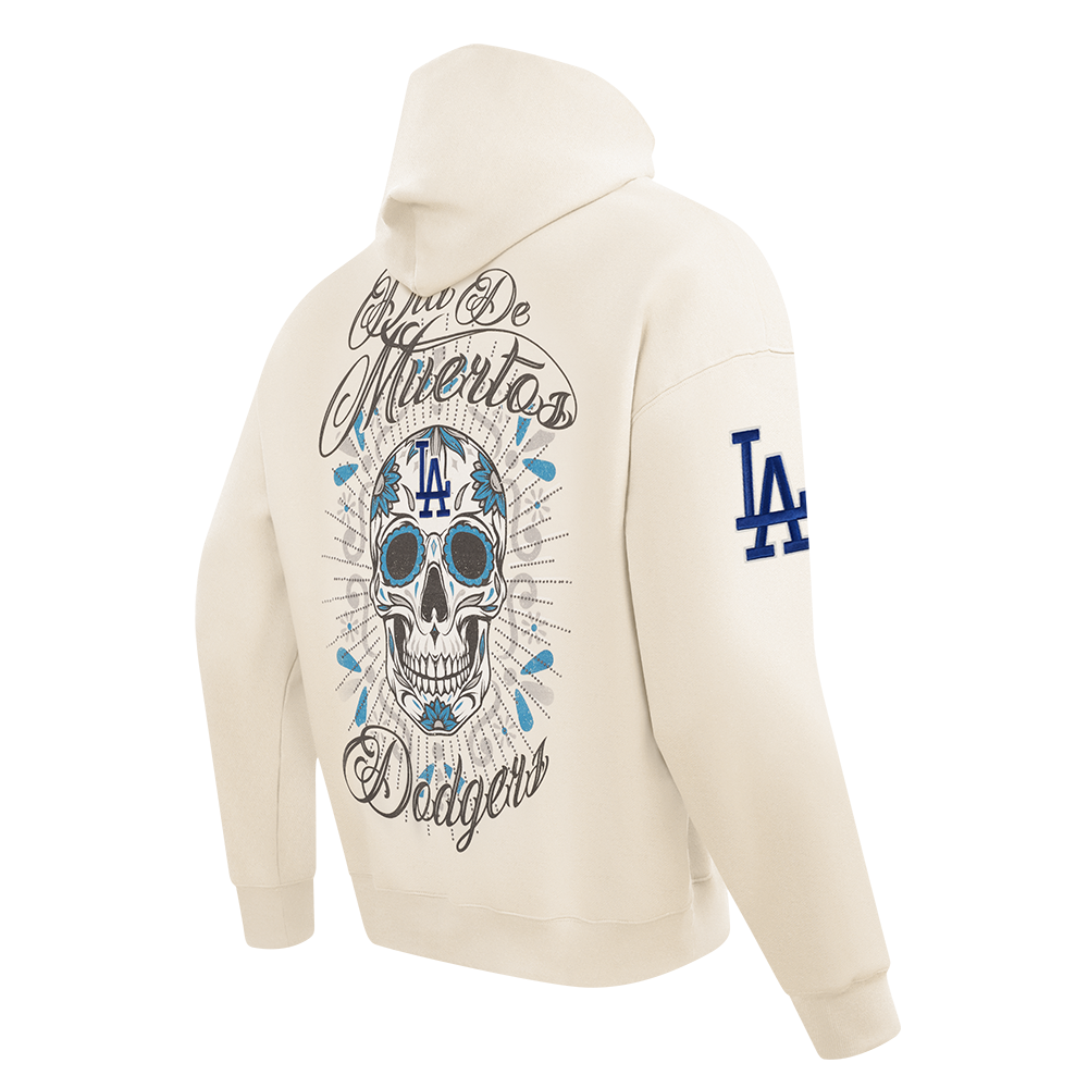 Pro Standard Los Angeles Dodgers Eternal Skull Drop Shadow Fleece Top-Cream - OFF-WHITE Thumbnail View 4