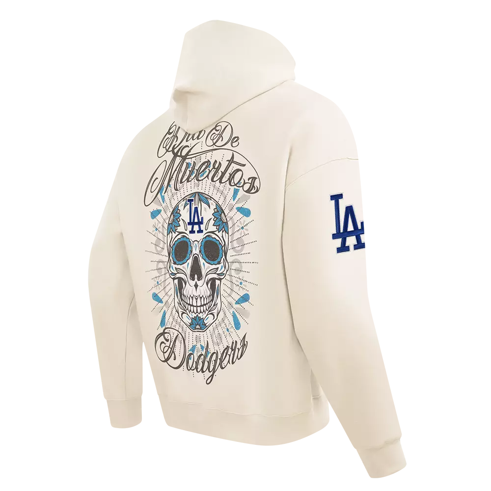 Pro Standard Los Angeles Dodgers Eternal Skull Drop Shadow Fleece Top-Cream - OFF-WHITE