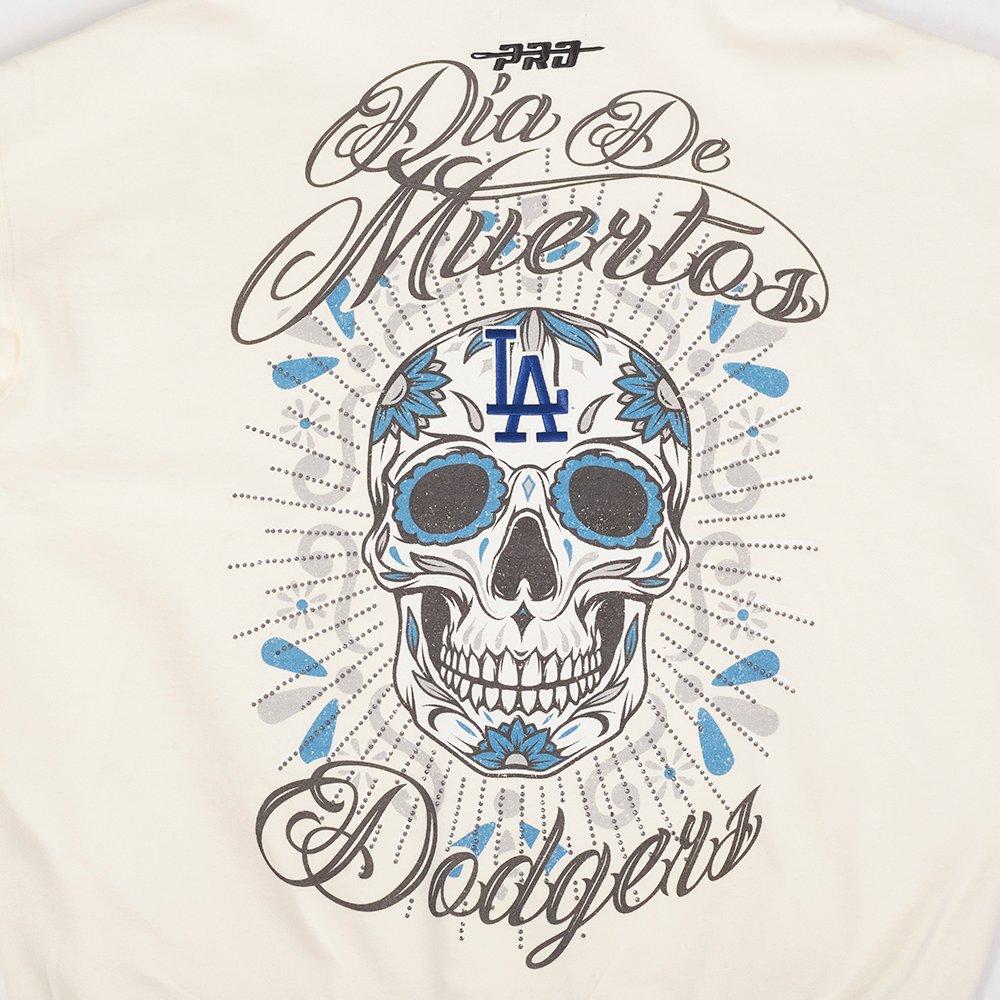 Pro Standard Los Angeles Dodgers Eternal Skull Drop Shadow Fleece Top-Cream - OFF-WHITE Thumbnail View 8
