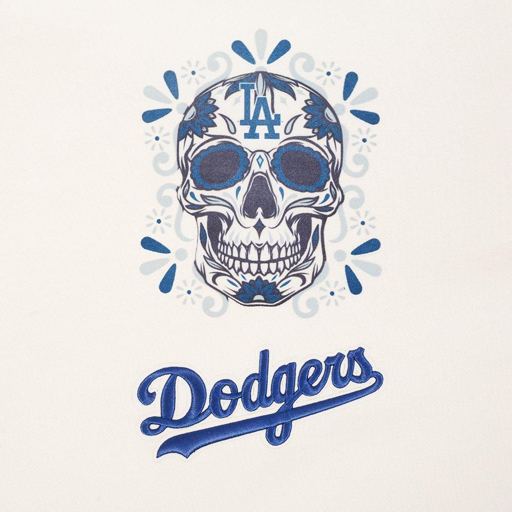 Pro Standard Los Angeles Dodgers Eternal Skull Drop Shadow Fleece Top-Cream - OFF-WHITE Thumbnail View 5