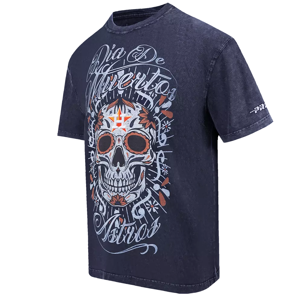 Pro Standard Houston Astros Eternal Skull Drop Shadow Tee-Black - NAVY