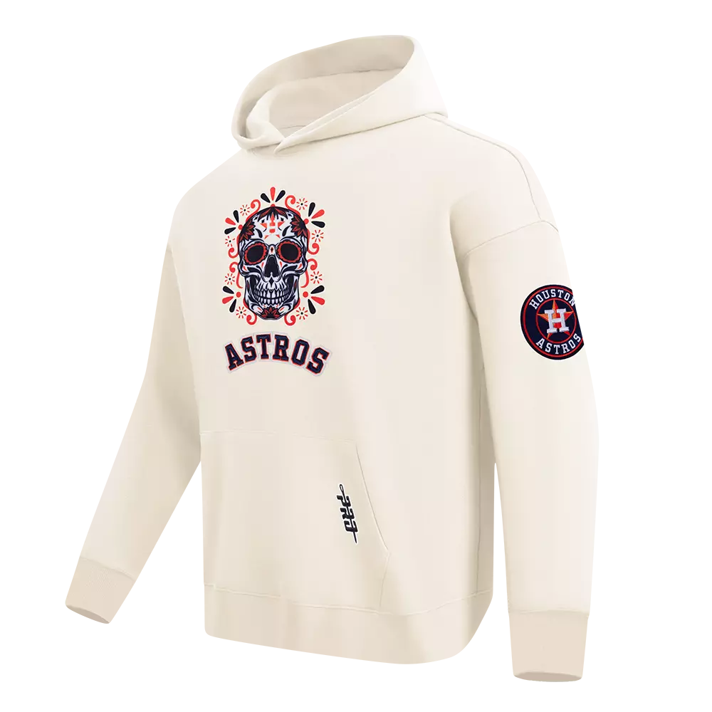 Pro Standard Houston Astros Eternal Skull Drop Shadow Fleece Top-Cream - OFF-WHITE