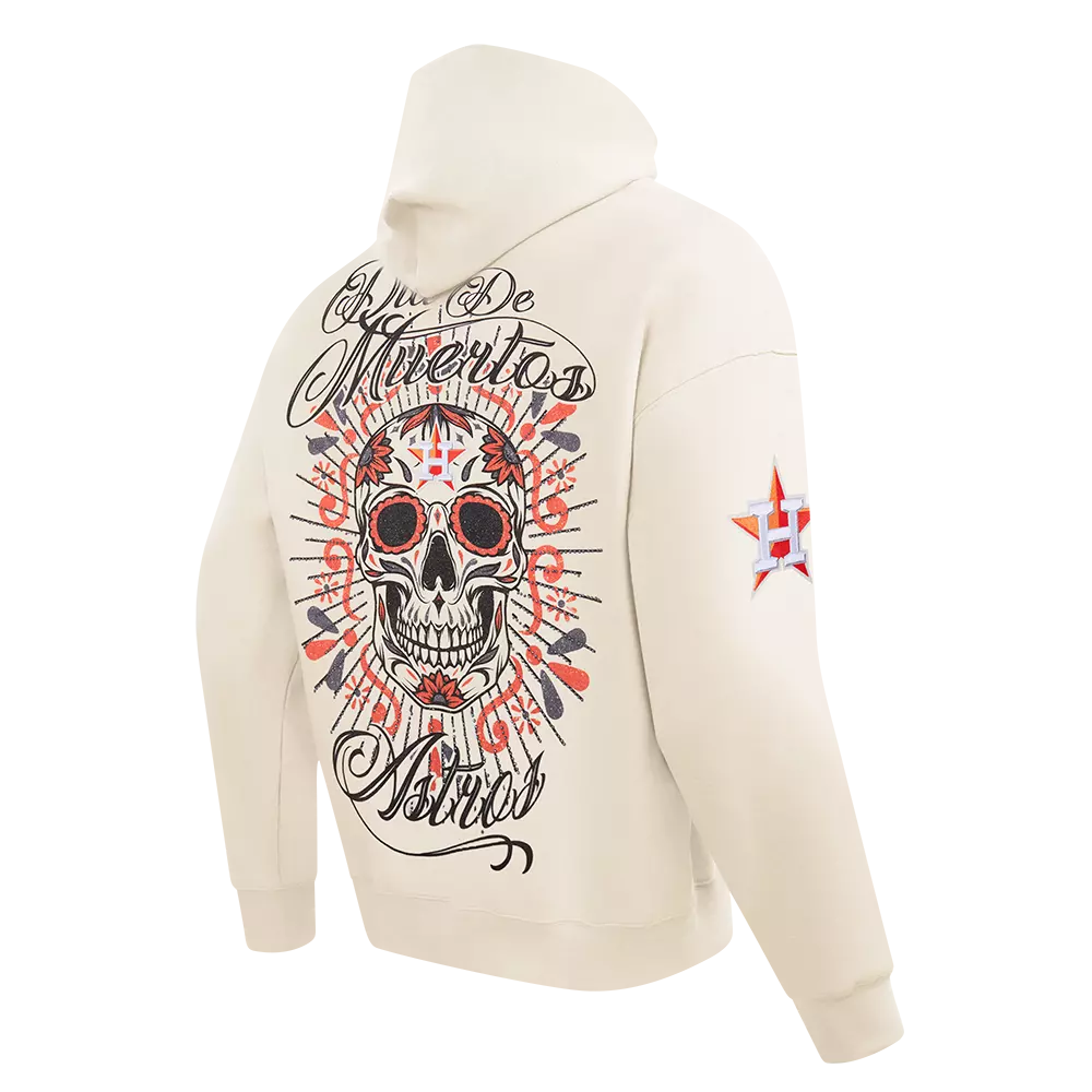 Pro Standard Houston Astros Eternal Skull Drop Shadow Fleece Top-Cream - OFF-WHITE