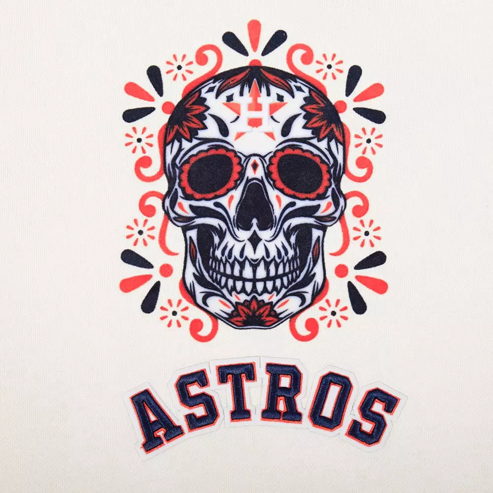 Pro Standard Houston Astros Eternal Skull Drop Shadow Fleece Top-Cream - OFF-WHITE