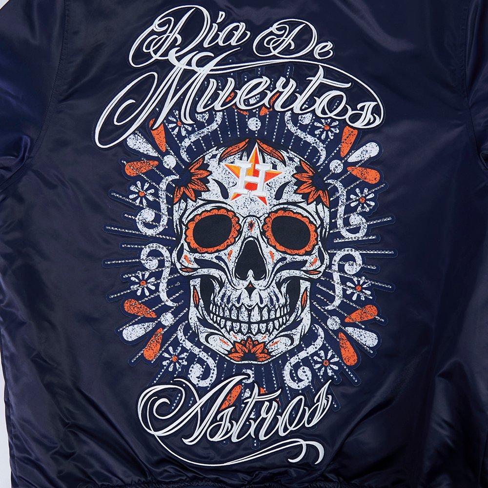 Pro Standard Houston Astros Eternal Skull Drop Shadow Jacket-Black - NAVY Thumbnail View 7