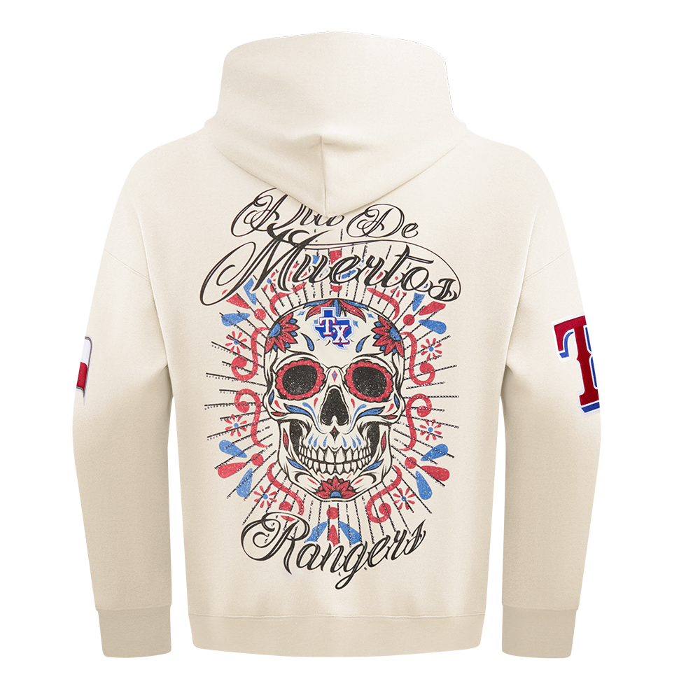 Pro Standard Texas Rangers Eternal Skull Drop Shadow Fleece Top-Cream - OFF-WHITE Thumbnail View 2