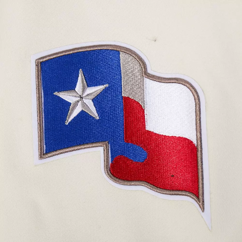 Pro Standard Texas Rangers Eternal Skull Drop Shadow Fleece Top-Cream - OFF-WHITE