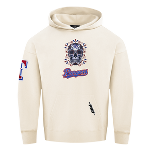 Pro Standard Texas Rangers Eternal Skull Drop Shadow Fleece Top-Cream