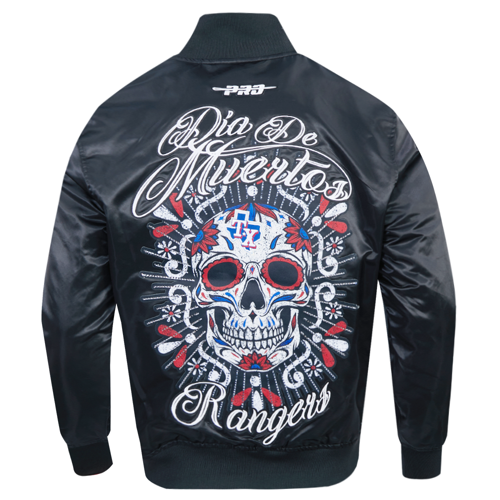 Pro Standard Texas Rangers Eternal Skull Drop Shadow Jacket-Black - BLACK Thumbnail View 2