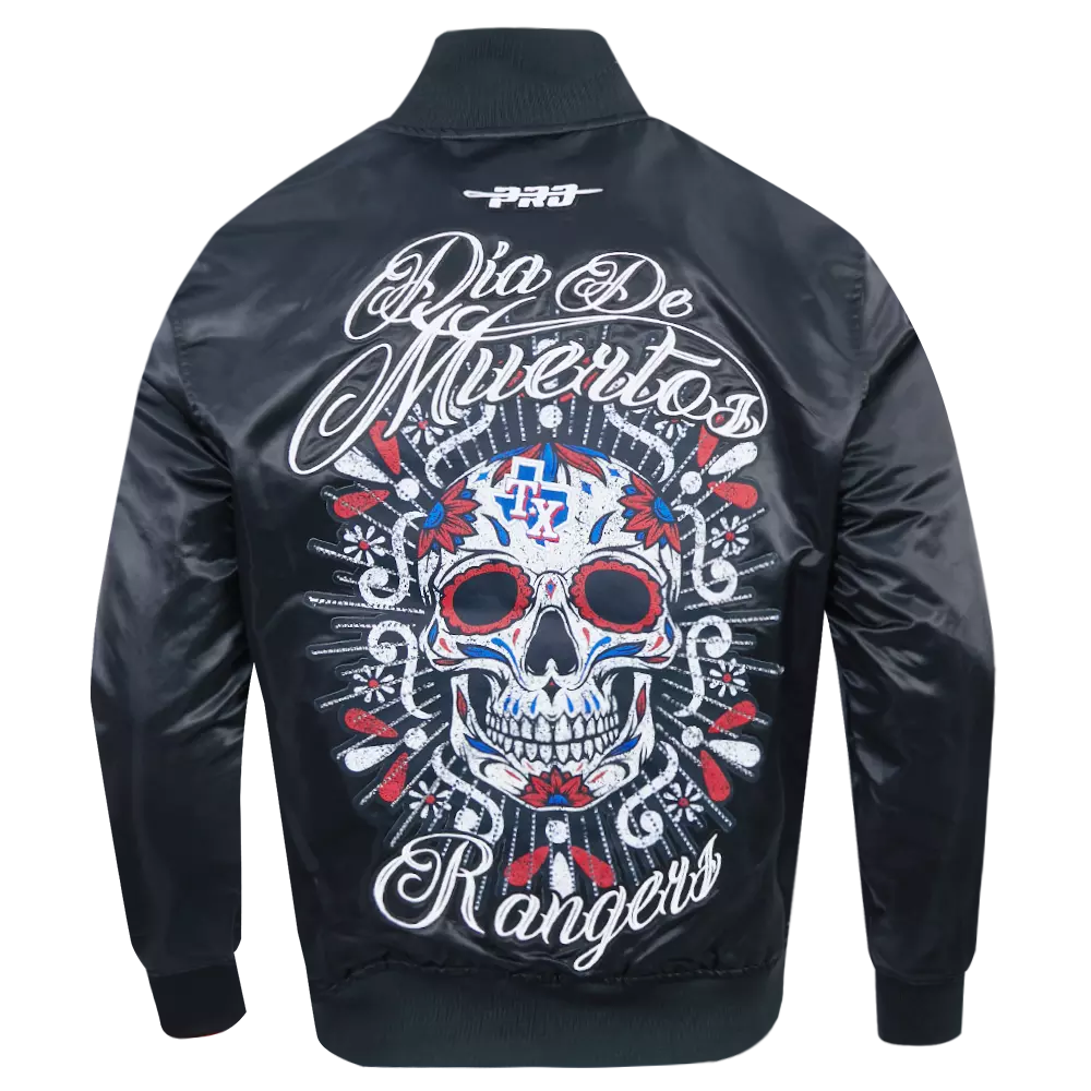 Pro Standard Texas Rangers Eternal Skull Drop Shadow Jacket-Black - BLACK