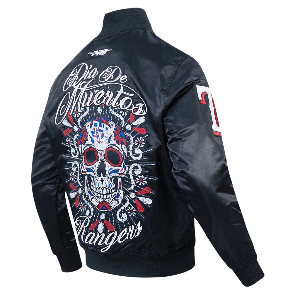 Pro Standard Texas Rangers Eternal Skull Drop Shadow Jacket-Black - BLACK Thumbnail View 4
