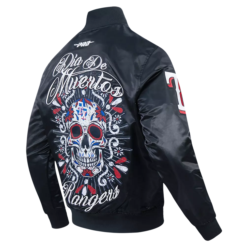 Pro Standard Texas Rangers Eternal Skull Drop Shadow Jacket-Black - BLACK