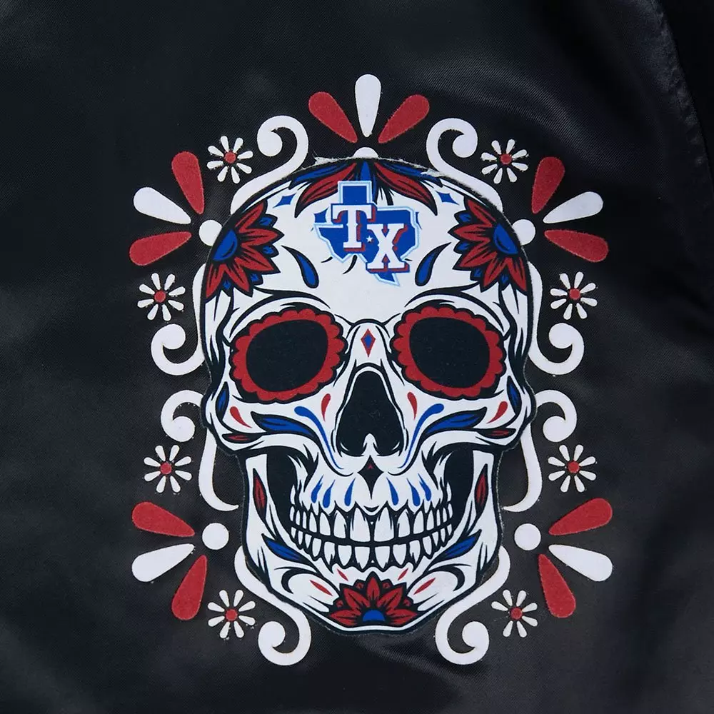 Pro Standard Texas Rangers Eternal Skull Drop Shadow Jacket-Black - BLACK