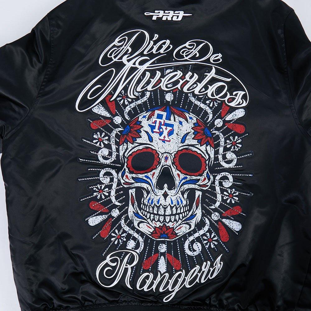 Pro Standard Texas Rangers Eternal Skull Drop Shadow Jacket-Black