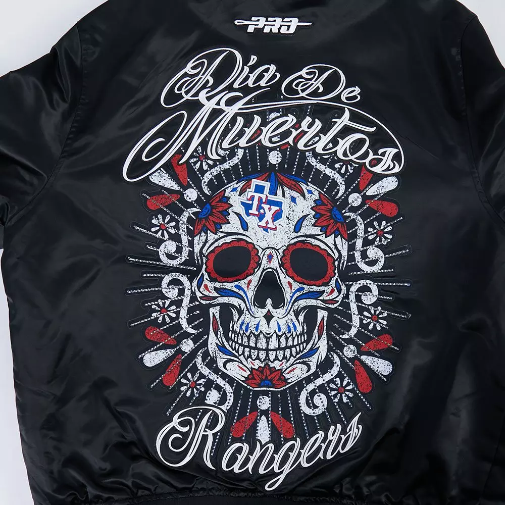 Pro Standard Texas Rangers Eternal Skull Drop Shadow Jacket-Black - BLACK