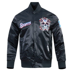 Pro Standard Texas Rangers Eternal Skull Drop Shadow Jacket-Black