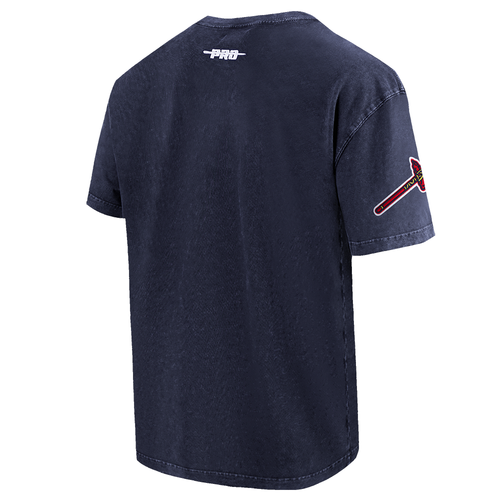 Pro Standard Atlanta Braves Eternal Skull Drop Shadow Tee-Navy - NAVY Thumbnail View 4