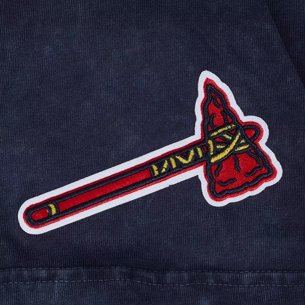 Pro Standard Atlanta Braves Eternal Skull Drop Shadow Tee-Navy - NAVY