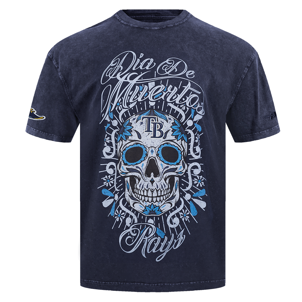 Pro Standard Tampa Bay Rays Eternal Skull Drop Shadow Tee-Navy - NAVY Thumbnail View 1