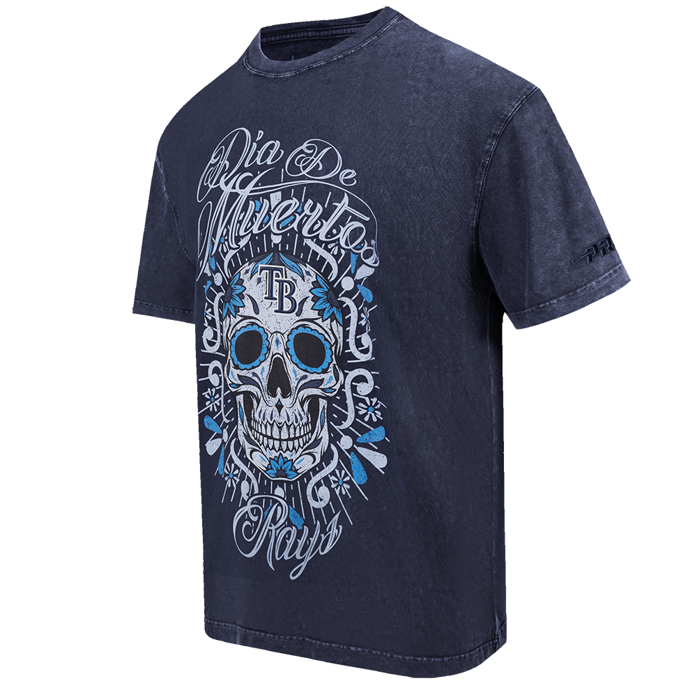 Pro Standard Tampa Bay Rays Eternal Skull Drop Shadow Tee-Navy - NAVY Thumbnail View 3