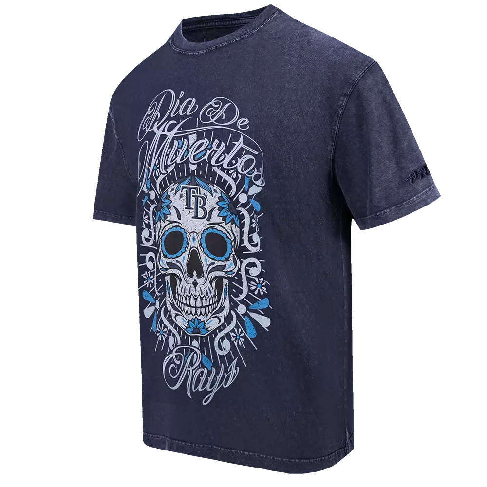 Pro Standard Tampa Bay Rays Eternal Skull Drop Shadow Tee-Navy - NAVY