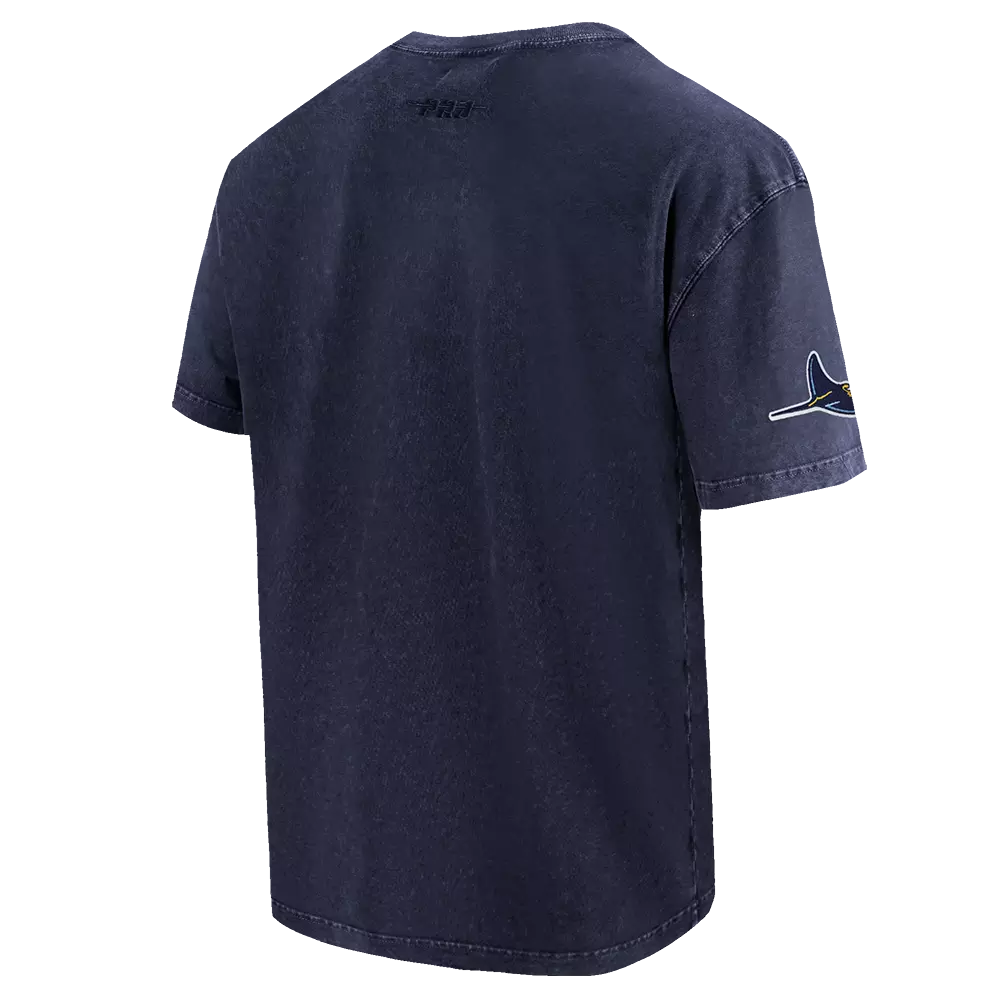 Pro Standard Tampa Bay Rays Eternal Skull Drop Shadow Tee-Navy - NAVY