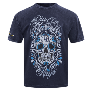 Pro Standard Tampa Bay Rays Eternal Skull Drop Shadow Tee-Navy