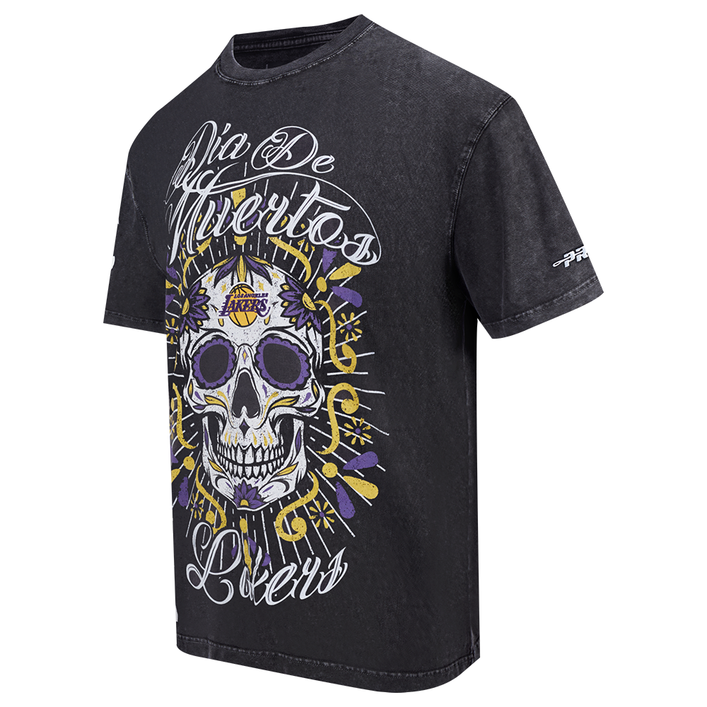 Pro Standard Los Angeles Lakers Eternal Skull Drop Shadow Tee-Black - BLACK Thumbnail View 3