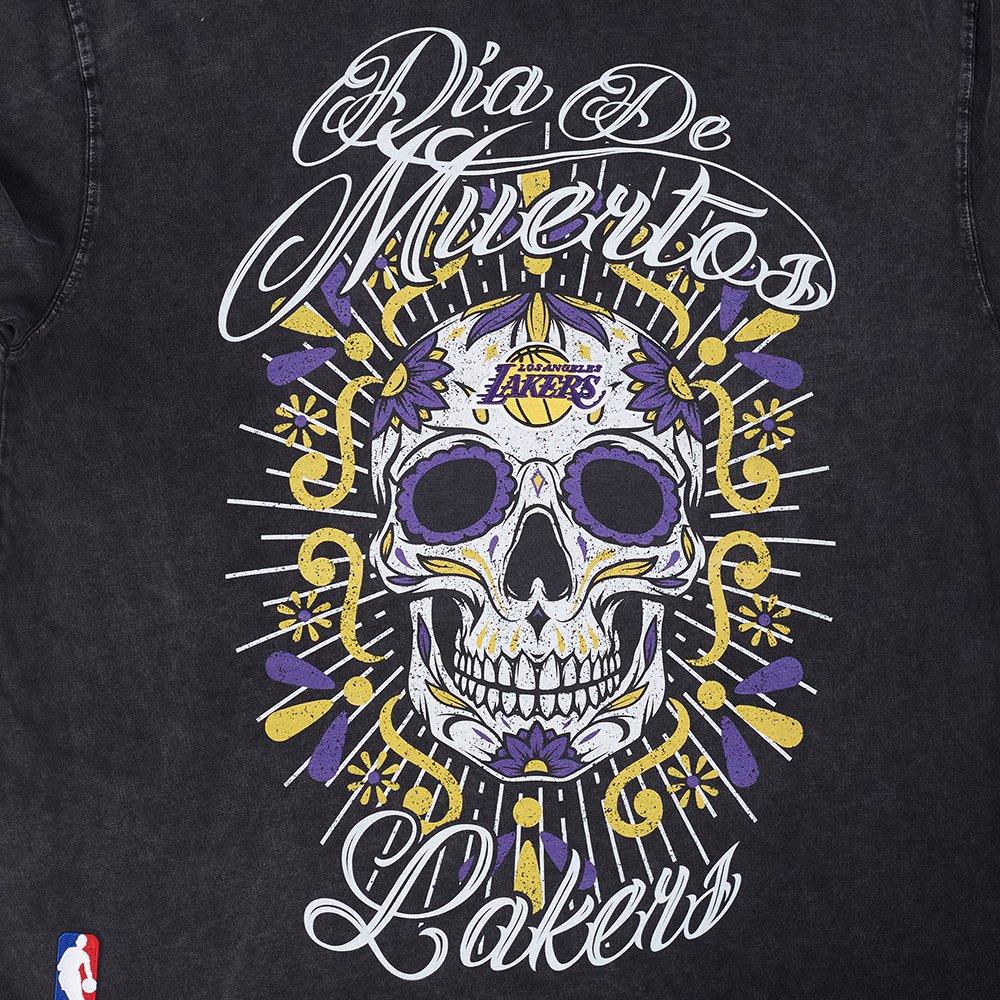 Pro Standard Los Angeles Lakers Eternal Skull Drop Shadow Tee-Black - BLACK Thumbnail View 5