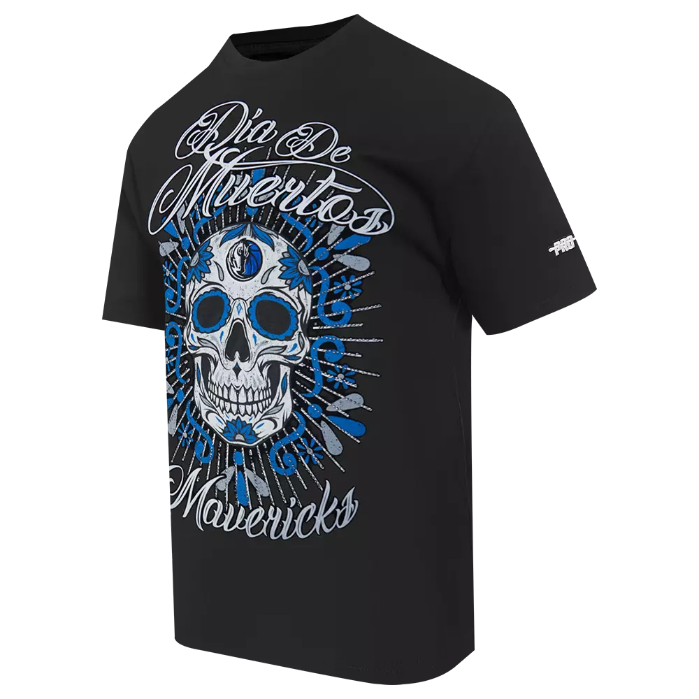 Pro Standard Dallas Mavericks Eternal Skull Drop Shadow Tee-Black - BLACK