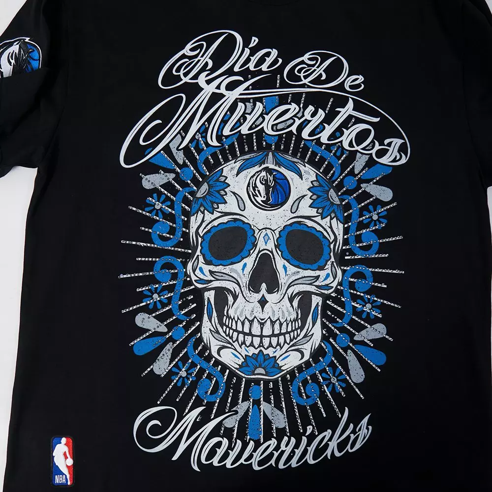 Pro Standard Dallas Mavericks Eternal Skull Drop Shadow Tee-Black - BLACK