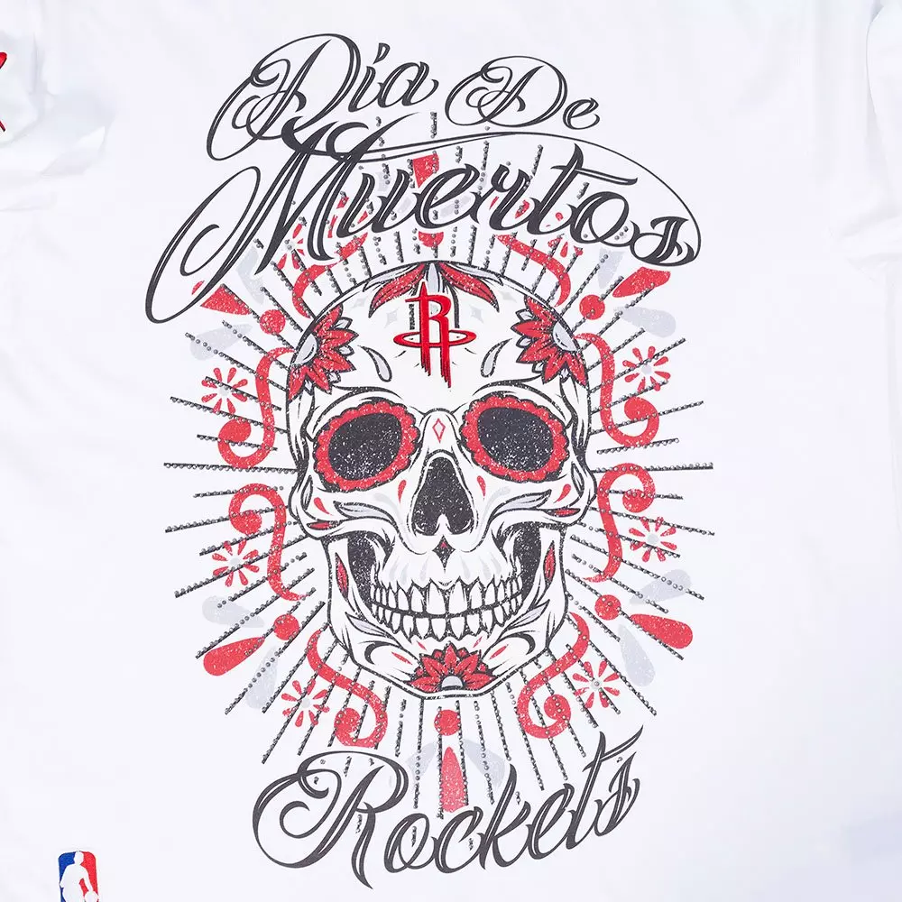 Pro Standard Houston Rockets Eternal Skull Drop Shadow Tee-White - WHITE